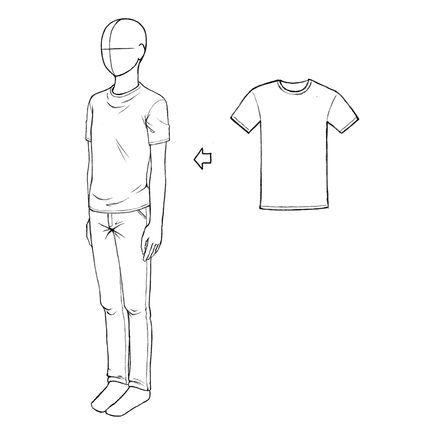 服の描き方の画像